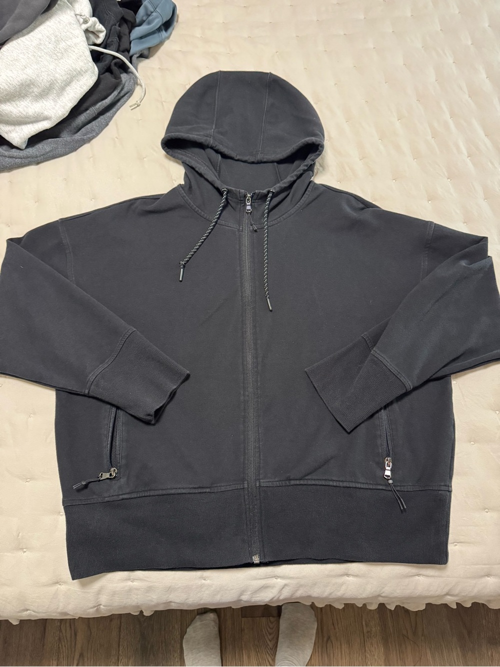 Men's Black Full-Zip Old Navy Hoodie Sweater
